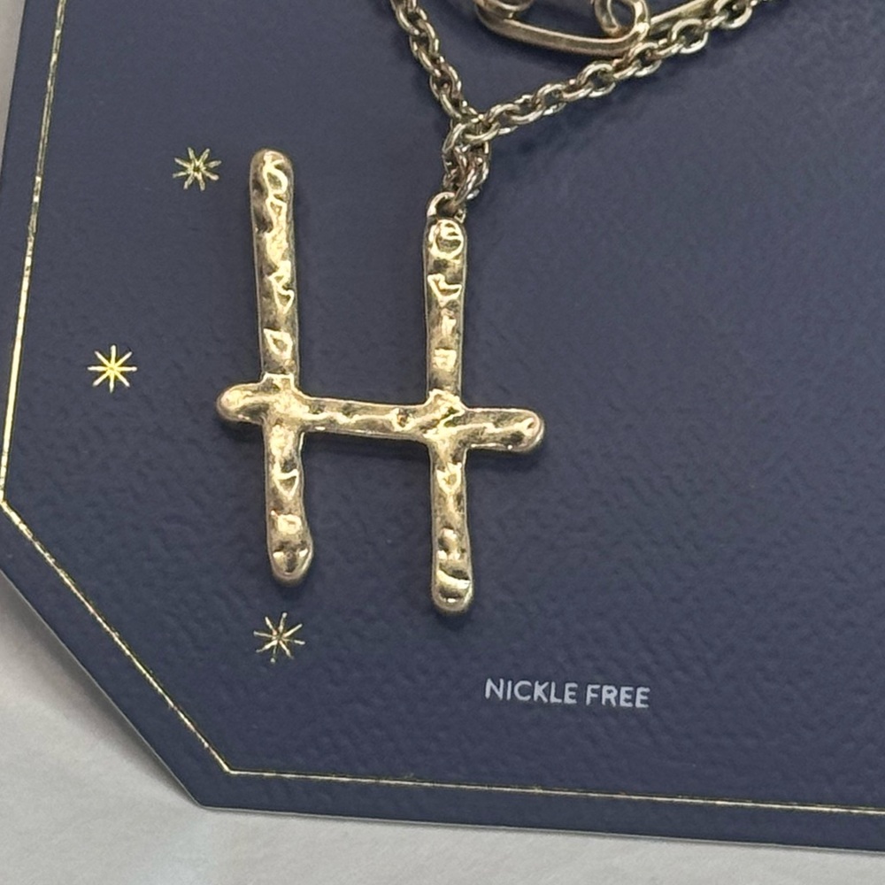 Melrose and Market Gold Multi Chain Necklace with Initial “H” Pendant